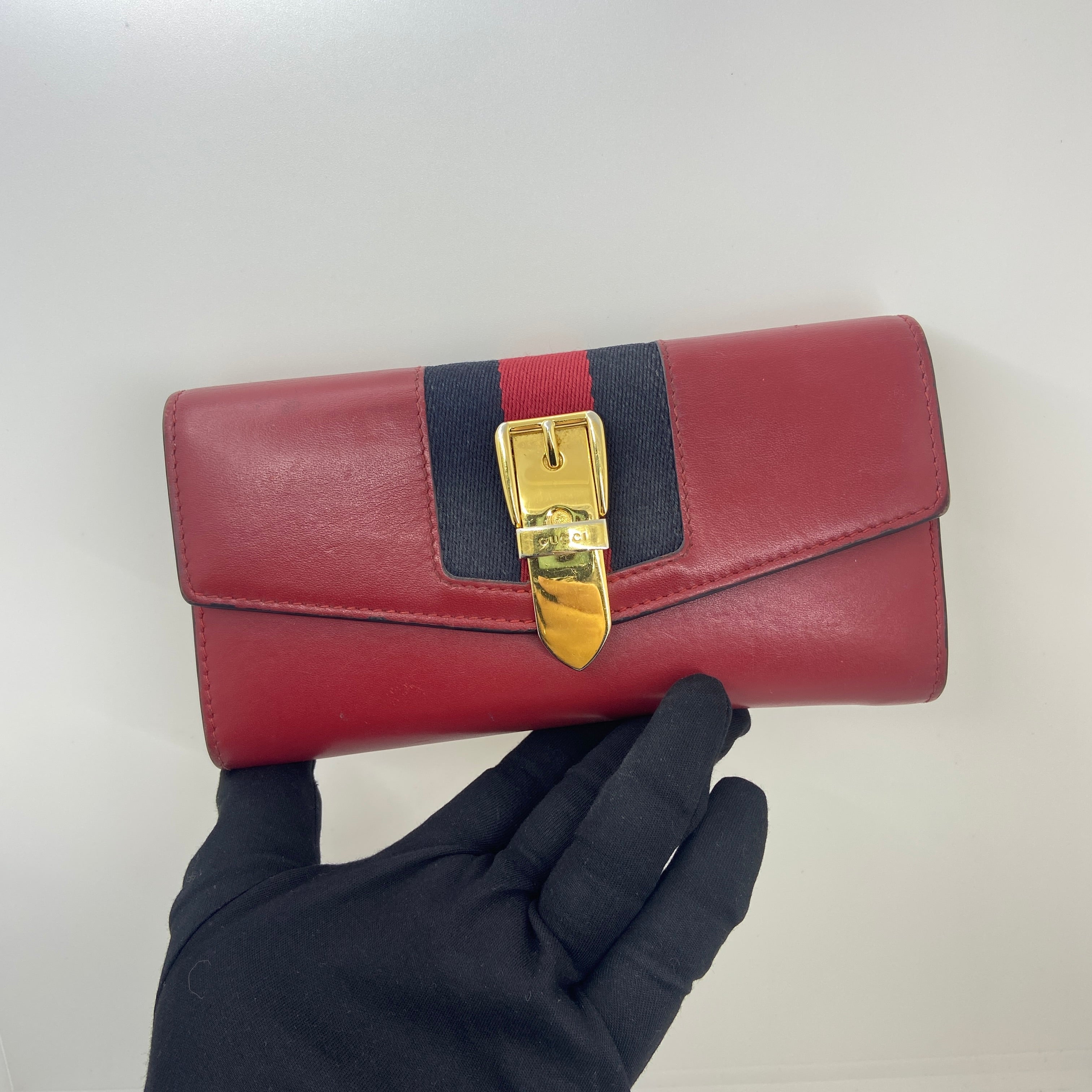 GUCCI SYLVIE 476084 LONG WALLET RED