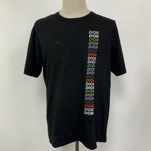 DIOR BLACK CLOTHES TSHIRT SHORT SLEEVE MULTI LOGO #L