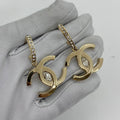 CHANEL GOLD FASHION JEWELRY A23S 23S DANGLE COCOMARK RHINESTONES EARRINGS